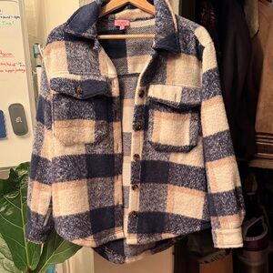 Blue and Cream Plaid Jacket
